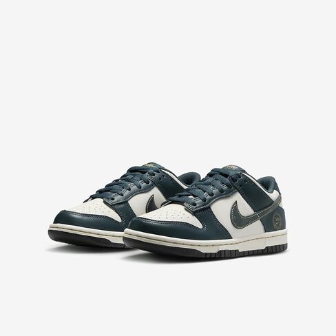 Nike Dunk Low Big Kids' Shoes (FB9109-301, Deep Jungle/Pale Ivory/Vintage Green) in Saudi Arabia