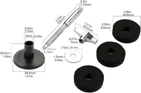 حامل ذراع مكدس الصنج من Walfront مصنوع من سبائك الألومنيوم، ملحقات طبلة الصنج المائي لقارعي الطبول وعازفي الإيقاع (فضي) in Kuwait