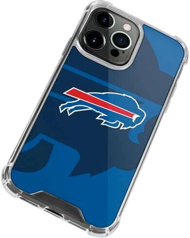 Skinit Clear Phone Case Compatible with iPhone 14 Pro - Officially Licensed NFL Buffalo Bills Double Vision Design in Saudi Arabia