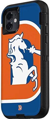ملصق Skinit متوافق مع حافظة OtterBox Defender iPhone 11 - تصميم شعار NFL Denver Broncos Retro مرخص رسميًا in Saudi Arabia