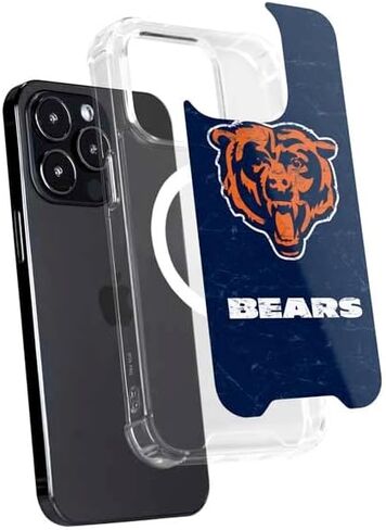 Skinit Phone Case Compatible with MagSafe iPhone 15 Pro Max - Officially Licensed NFL Chicago Bears - Alternate Distressed Design in Saudi Arabia