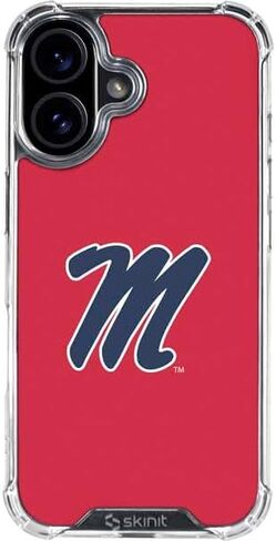 Skinit Clear Phone Case Compatible with iPhone 16 - Officially Licensed University of Mississippi Ole Miss Rebels Design in Saudi Arabia