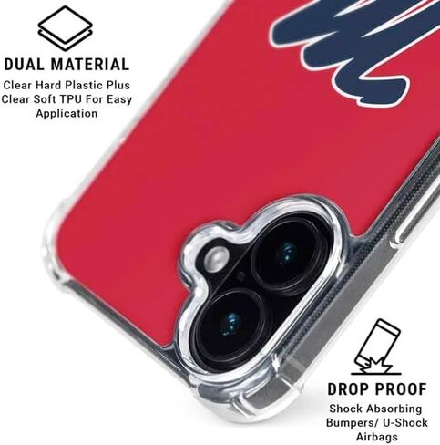 Skinit Clear Phone Case Compatible with iPhone 16 - Officially Licensed University of Mississippi Ole Miss Rebels Design in Saudi Arabia