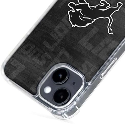 حافظة هاتف Skinit متوافقة مع MagSafe iPhone 15 Plus - تصميم أسود وأبيض مرخص رسميًا من NFL Detroit Lions in Saudi Arabia
