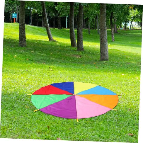 VICASKY Rainbow Parachute Playground Fun Play Parachute with Handles for Outdoor Activities Cooperative Games and Teamwork Development Lightweight for Easy in Saudi Arabia