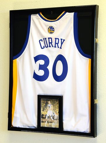 Basketball Jersey Display Case Cabinet Shadow Box 98% UV, Black Finished in Saudi Arabia