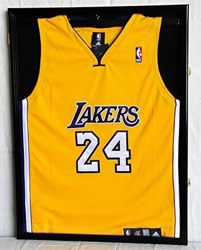 Basketball Jersey Display Case Cabinet Shadow Box 98% UV, Black Finished in Saudi Arabia