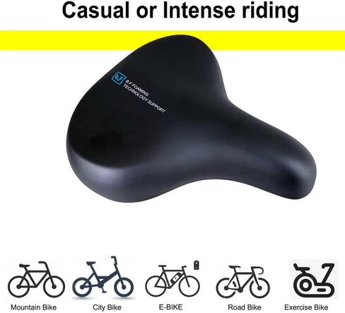 Bike Seat for Men Women, Comfortable Waterproof Bicycle Saddle with Soft Foam Padding, Universal Replacement Bike Saddle for Road Mountain Bike Commuting Black in Saudi Arabia