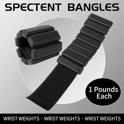 Ankle & Wrist Weights for Women – Adjustable Silicone Wrist & Ankle Weights, Wearable Arm/Leg Set for Pilates, Yoga, Walking & Strength Training (1 or 2lbs Pair Black or Pink) in Saudi Arabia