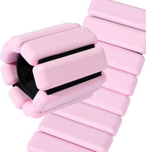 Ankle & Wrist Weights for Women – Adjustable Silicone Wrist & Ankle Weights, Wearable Arm/Leg Set for Pilates, Yoga, Walking & Strength Training (1 or 2lbs Pair Black or Pink) in Kuwait