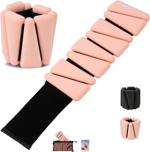 أوزان المعصم، أوزان الكاحل قابلة للتعديل للنساء والرجال، أوزان الساق والذراع للتمرين في صالة الألعاب الرياضية المنزلية، والجري، واليوجا، والبيلاتيس، والبار، والتمرين، وتدريبات القوة، 2 رطل لكل منها in Kuwait