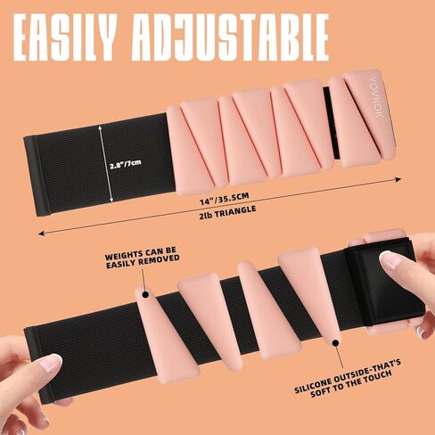 أوزان المعصم، أوزان الكاحل قابلة للتعديل للنساء والرجال، أوزان الساق والذراع للتمرين في صالة الألعاب الرياضية المنزلية، والجري، واليوجا، والبيلاتيس، والبار، والتمرين، وتدريبات القوة، 2 رطل لكل منها in Kuwait