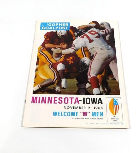 1968 Iowa at Minnesota College Football Program 11-2-68 - College Programs in Saudi Arabia