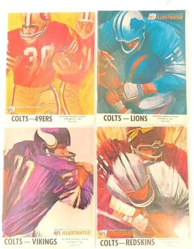 Lot of (4) Different 1966 Baltimore Colts NFL Football Programs - NFL Programs in Saudi Arabia