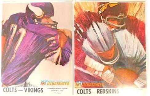 Lot of (4) Different 1966 Baltimore Colts NFL Football Programs - NFL Programs in Saudi Arabia