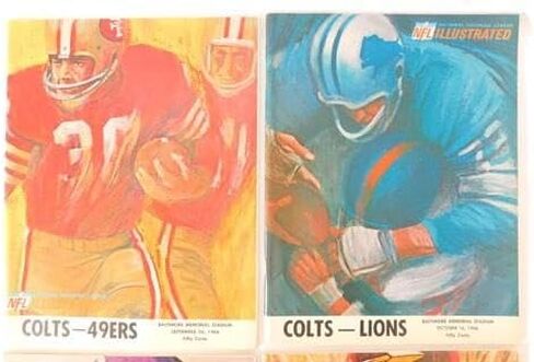 Lot of (4) Different 1966 Baltimore Colts NFL Football Programs - NFL Programs in Saudi Arabia