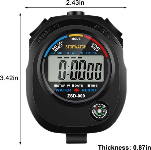 1 Pack Multi-Function Electronic Digital Sport Stopwatch Timer, Large Display with Date Time and Alarm Function, Suitable for Sports Coaches, Fitness Coaches, and Referees in Saudi Arabia