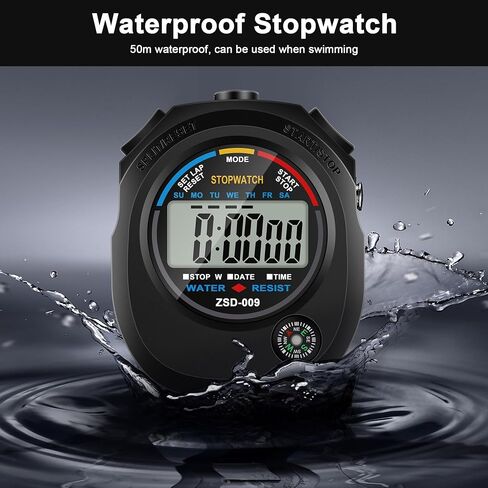 1 Pack Multi-Function Electronic Digital Sport Stopwatch Timer, Large Display with Date Time and Alarm Function, Suitable for Sports Coaches, Fitness Coaches, and Referees in Saudi Arabia