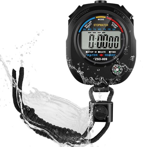 1 Pack Multi-Function Electronic Digital Sport Stopwatch Timer, Large Display with Date Time and Alarm Function, Suitable for Sports Coaches, Fitness Coaches, and Referees in Saudi Arabia