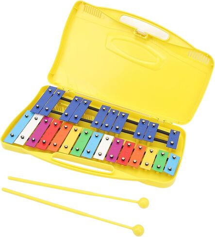 Professional 25 Tone Xylophone, Professional for Children, Aluminum Keys, Colorful and Bright, Comes with Yellow Storage Box in Saudi Arabia