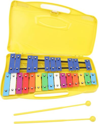 Professional 25 Tone Xylophone, Professional for Children, Aluminum Keys, Colorful and Bright, Comes with Yellow Storage Box in Saudi Arabia