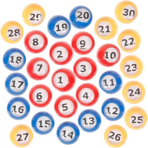 GALPADA 30pcs Strong Bingo Balls Numbered Game Balls for Parties Celebrations Events Easy to Find in Kuwait