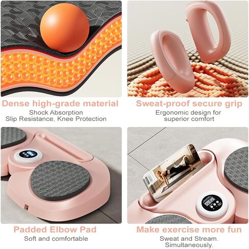 جهاز إصلاح البيلاتيس المطور، معدات لوح البيلاتيس المنزلي، مجموعة أدوات البيلاتيس المنزلية مع مؤقت / معدات تمارين البطن / لوح رفع متعدد الوظائف / أشرطة المقاومة / لوح التوازن للنساء للتمرين المنزلي in Kuwait