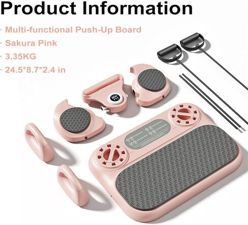 جهاز إصلاح البيلاتيس المطور، معدات لوح البيلاتيس المنزلي، مجموعة أدوات البيلاتيس المنزلية مع مؤقت / معدات تمارين البطن / لوح رفع متعدد الوظائف / أشرطة المقاومة / لوح التوازن للنساء للتمرين المنزلي in Kuwait