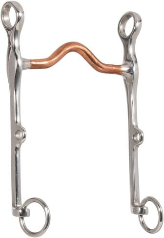 FES Copper Port Slim Curb Horse Bit | Promotes Collection & Headset | Enhances Sensitivity | Encourages Salivation | Stainless Steel Cheeks | Leverage for Subtle Cues in Saudi Arabia