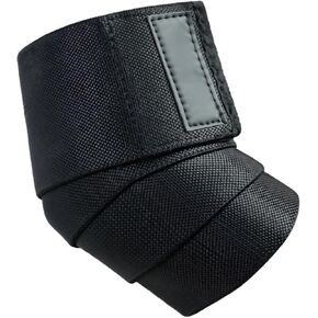 Black Polyester Elbow Wraps For Lifting, Adjustable Sleeves For Joint Protection, Compression Support Gear For Men, Medium 48.4 X 3.1 In in Saudi Arabia