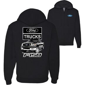 سويت شيرت بقلنسوة بسحاب من Wild Bobby Ford Trucks F150 Pickup من الأمام والخلف للسيارات والشاحنات in Kuwait