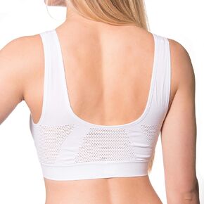 ComfortFinds Seamless Pullover Cooling Sports Bra – Ladies Wirefree Comfort Bra – 2 Pack (Large 40-42, White) in Saudi Arabia