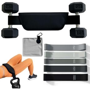 DANI11 Dumbbell Hip Thrust Belt with Magnetic Towel Combo - Hip Thrust Machine - Booty Trainer for Gym and Home Excercises - Dumbbell combo in Saudi Arabia