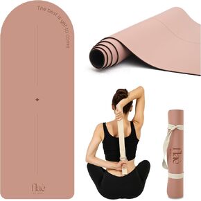 Natural Rubber Yoga Mat for Home Workouts, Eco-Friendly Non-Slip Yoga Mat with Carry Strap - Ideal for Yoga, Pilates & Floor Exercises in Saudi Arabia