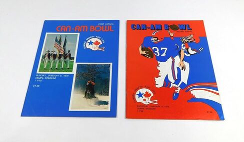 Lot of (2) Different 1978 & 1979 Canadian American Bowl Game Football Programs - NFL Programs in Saudi Arabia