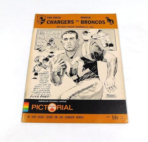 1967 Denver Broncos at San Diego Chargers AFL Football Program 11-23-67 - NFL Programs in Saudi Arabia