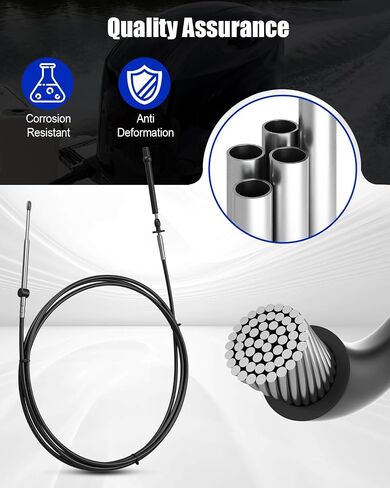2Pcs 15FT Boat Throttle Shift Remote Control Cable Fit for Johnson Evinrude Omc Brp Ficht Outboard Engine 1979-2025 Replace 0173115 173115 in Saudi Arabia