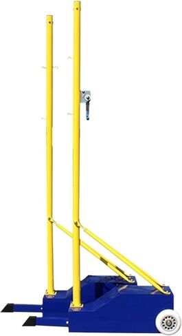 أقطاب الكرة الطائرة/كرة الريشة مع شبكة، شبكة كرة طائرة محمولة في الهواء الطلق مع عجلات، عمود كرة طائرة/كرة ريشة فولاذي مقاوم للطقس، طراز 3-5 in Kuwait