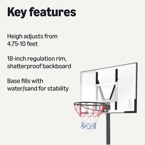 Amazon Basics Portable Basketball Hoop Outdoor Goal System, 4.75-10ft Adjustable in Saudi Arabia