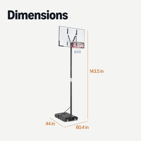 Amazon Basics Portable Basketball Hoop Outdoor Goal System, 4.75-10ft Adjustable in Saudi Arabia