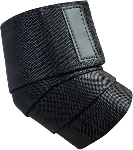 Black Polyester Elbow Wraps For Lifting, Adjustable Sleeves For Joint Protection, Compression Support Gear For Men, Medium 48.4 X 3.1 In in Saudi Arabia