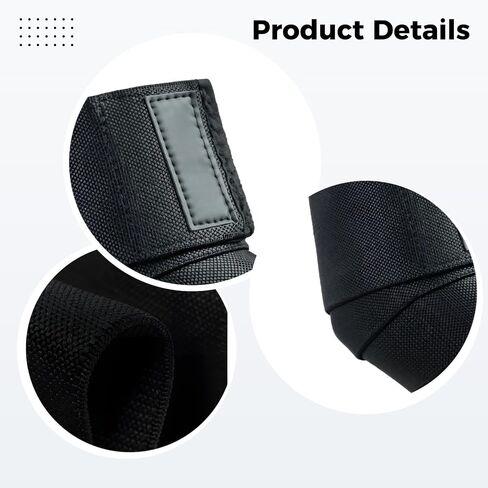 Black Polyester Elbow Wraps For Lifting, Adjustable Sleeves For Joint Protection, Compression Support Gear For Men, Medium 48.4 X 3.1 In in Saudi Arabia