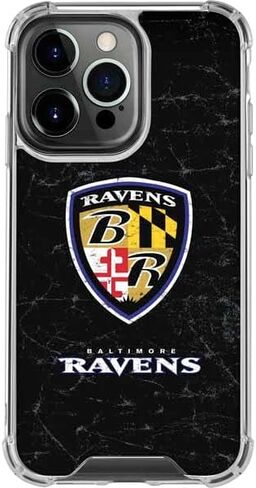 Skinit Clear Phone Case Compatible with iPhone 15 Pro - Officially Licensed NFL Baltimore Ravens - Alternate Distressed Design in Saudi Arabia