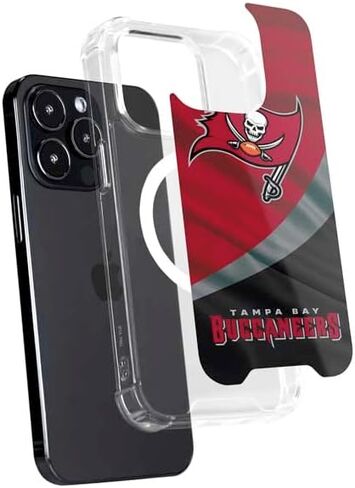 Skinit Phone Case Compatible with MagSafe iPhone 15 Pro Max - Officially Licensed NFL Tampa Bay Buccaneers Design in Saudi Arabia