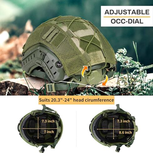 خوذة TacSnake التكتيكية Airsoft Paintball السريعة مع غطاء خوذة، نوع PJ تكتيكي متعدد الوظائف للحماية NVG Mount in Kuwait