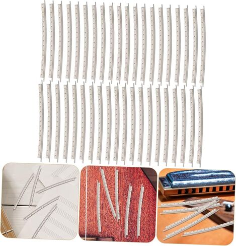 Yardwe 40Pcs Classical Electric Guitar Fret Wire Durable White Copper Frets for Easy Replacement Installation for Beginners Fits Acoustic Electric Guitars in Saudi Arabia