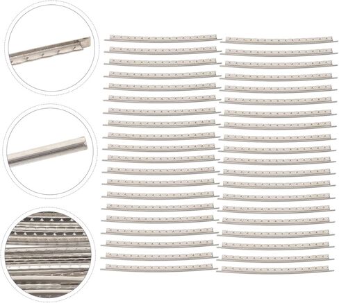 Yardwe 40Pcs Classical Electric Guitar Fret Wire Durable White Copper Frets for Easy Replacement Installation for Beginners Fits Acoustic Electric Guitars in Saudi Arabia