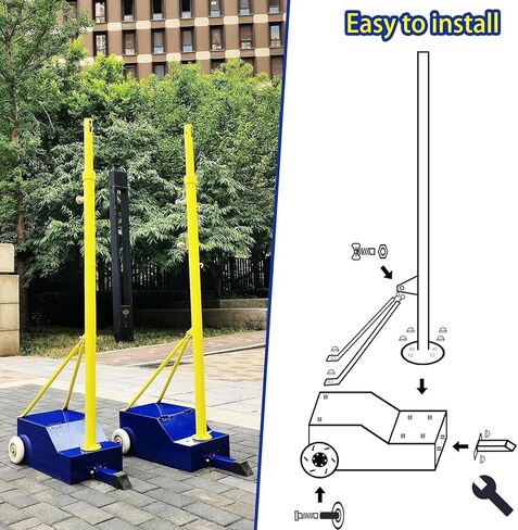 Volleyball Poles,Badminton Net Stand Portable,Indoor Outdoor Volleyball Poles with Fillable Base,Volleyball Net for Backyard,Heavy Duty Volleyball Net Set,for A in Saudi Arabia