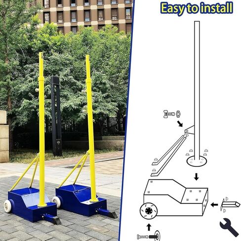 Volleyball Pole with Volleyball Net/Badminton Net,Volleyball Net for Backyard,Portable Outdoor Heavy Duty Volleyball Pole with Wheels and Net,Adjustable 4 Heigh in Saudi Arabia