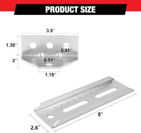 8" Galvanized Swivel Top Bunk Bracket 4 Set,Adjustable Boat Trailer Bunk Brackets for 3"x3",2"x3",1.5"x3" Boat Trailer Crossmember,11 Gauge Steel in Saudi Arabia